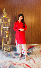 Aleesa-maroon 2 pc