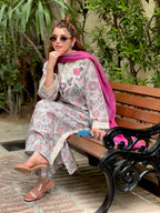 Warisha embroidered Kaftaan-3pc